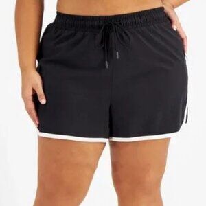 Y2K ID Ideology Womens Plus Size Running Shorts Black Size 2X NWT